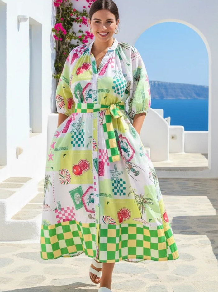 Lime tropical dress