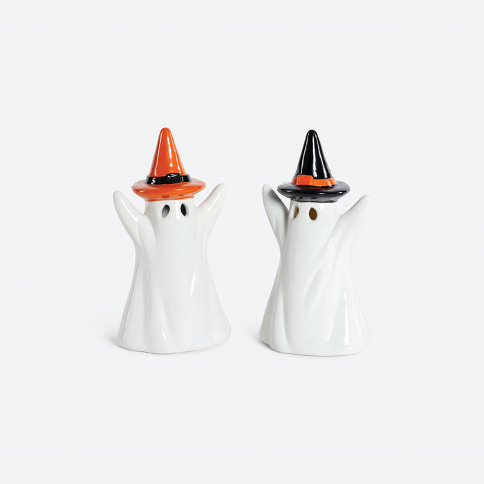 Lit Ceramic Ghosts - Set of 2 Assorted