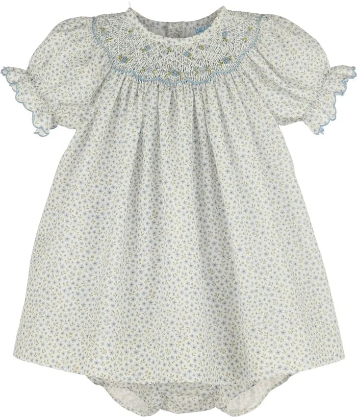 Luli & Me Forest Fairy Bishop Dress-Blue