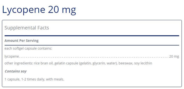 Lycopene 20mg 60 capsules by Pure Encapsulations