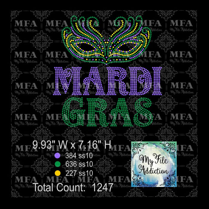 Mardi Gras 1 Rhinestone Digital Download File