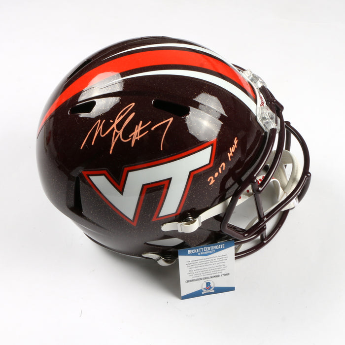 Michael Vick Signed Full Size Speed Replica Helmet Virginia Tech Hookies