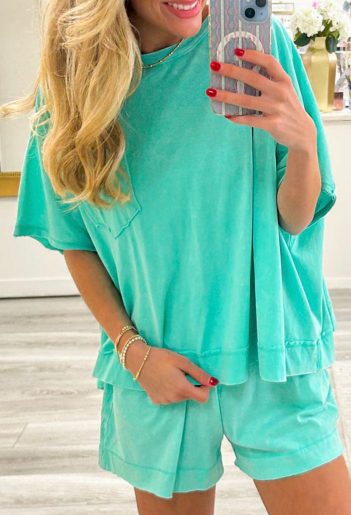 Mint Raw Edge Set