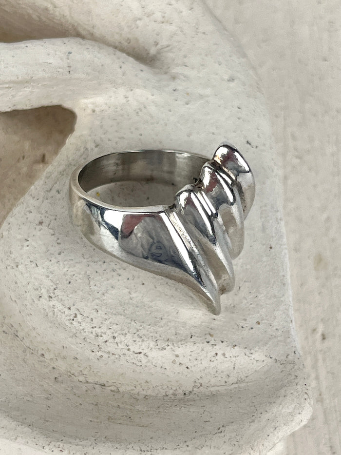 Modernist Sterling Wave Ring