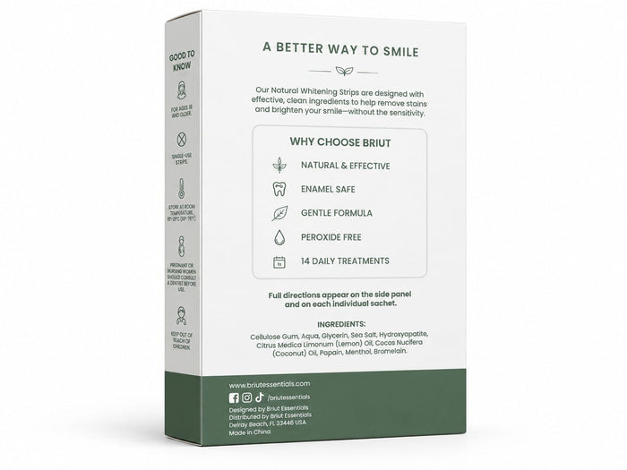 Natural Whitening Strips – (Peroxide-Free, 14 Treatments)