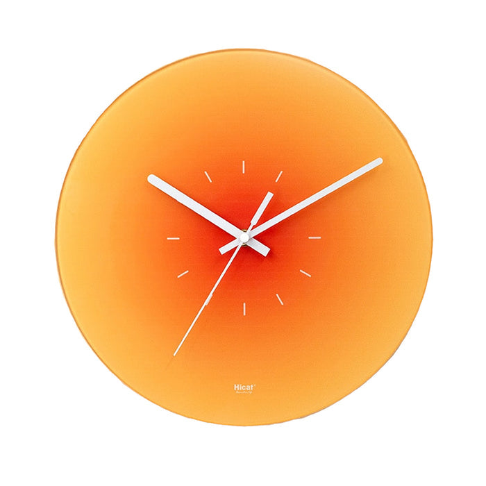 Orange Sunset Line Wall Clock