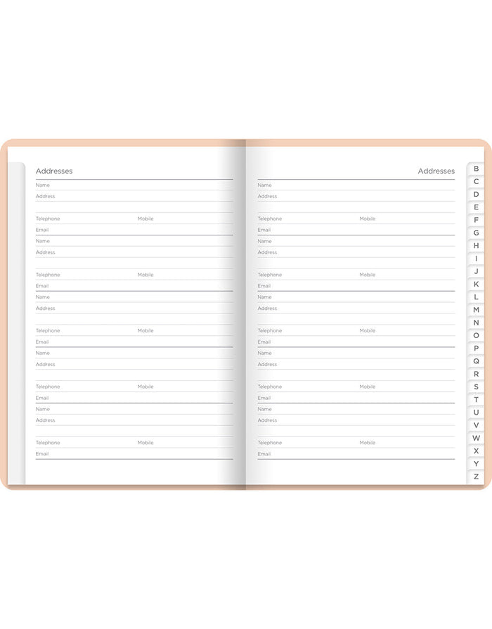 Pastel A6 Address Book Peach#color_pastel-peach