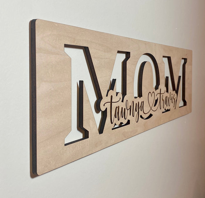Personalized mom wood sign home decor, gift for mother