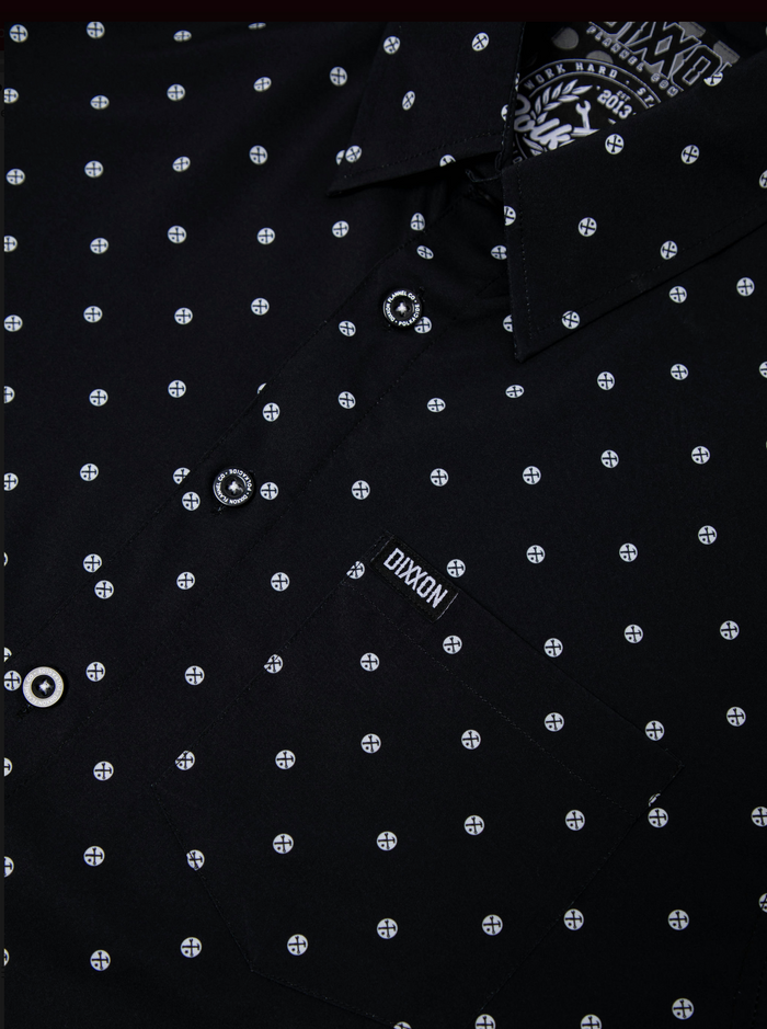 Polkacide Women's Short Sleeve Party Shirt - Black/White