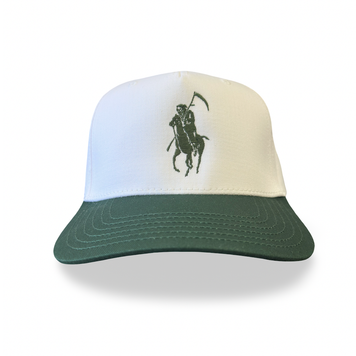 Trucker hat with a logo on a white background
