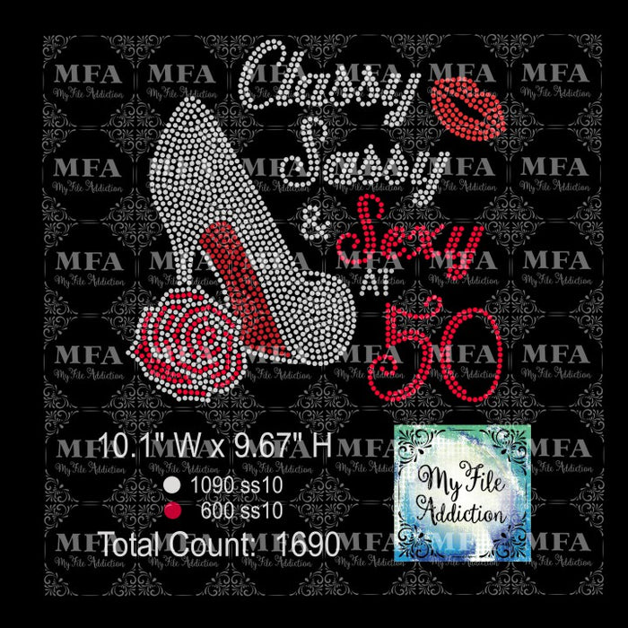 Sassy Classy Sexy with Numbers 0-9 Birthday Rhinestone Digital Download File - My File Addiction