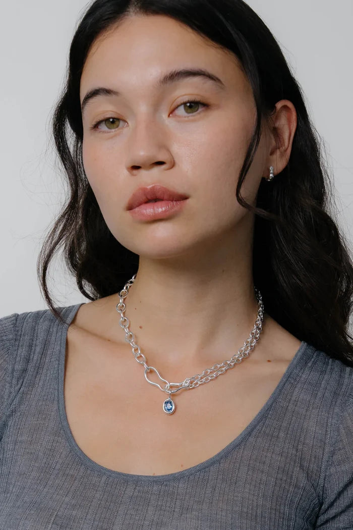 Silver / Sky Ramona Necklace + Ami Charm