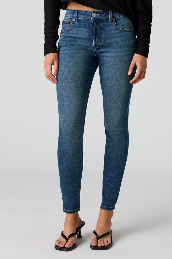 Stretch Mid Rise Push Up Skinny Jean
