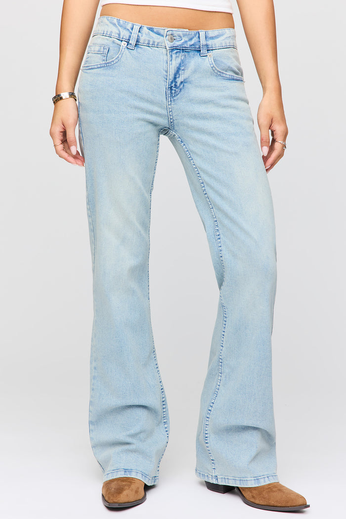Stretch Super Low Rise Flare Jean