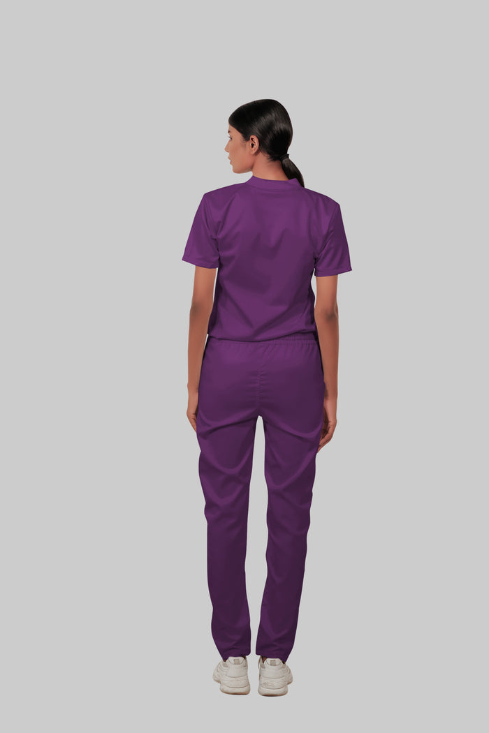 Stretchable (2Way) Women Purple Straight Scrub Pant