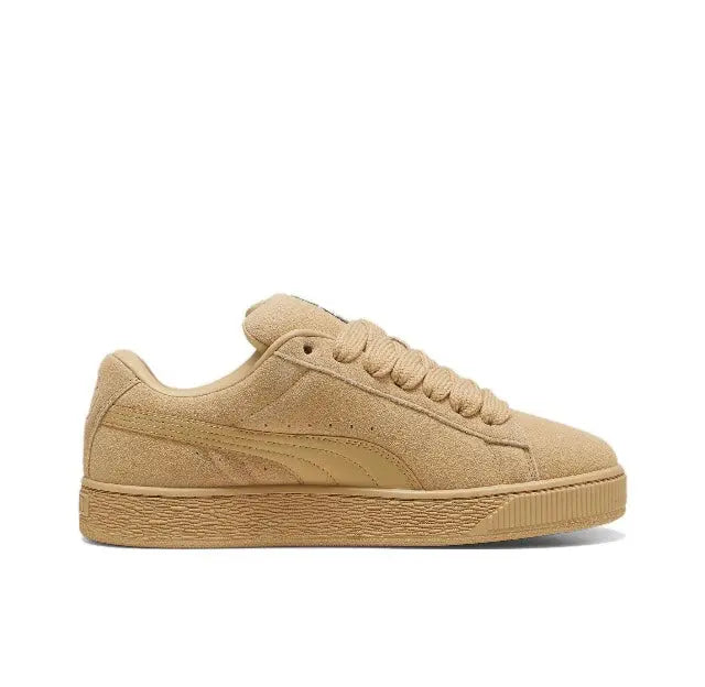 Puma suede sneakers tan with textured suede upper and rubber sole