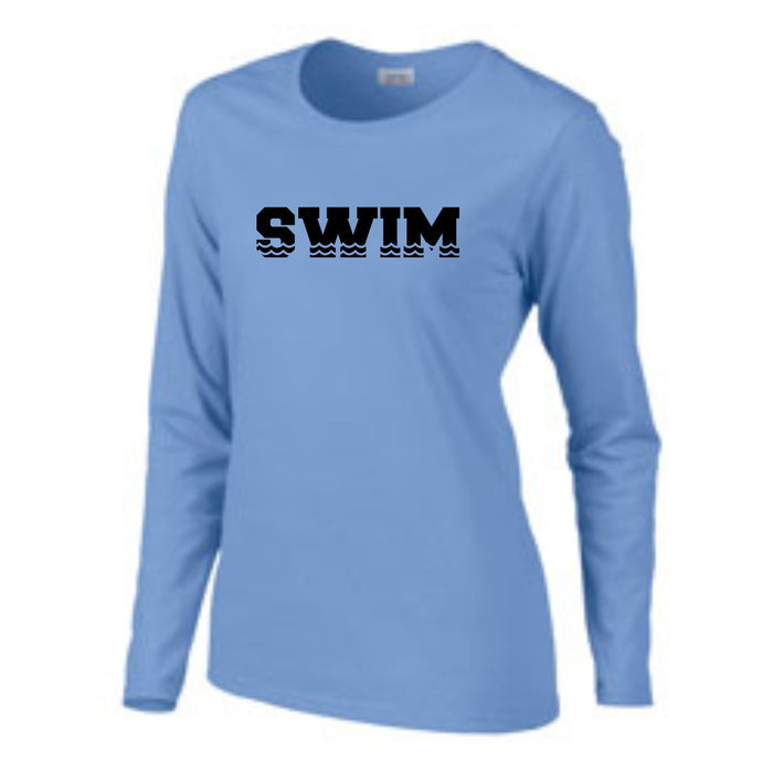 Swim Waves Ladies Long Sleeve Tee- Matte or Glitter