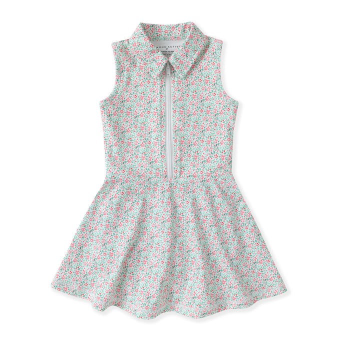 Swoon Baby Pink/Green Ditsy Floral Tennis Dress