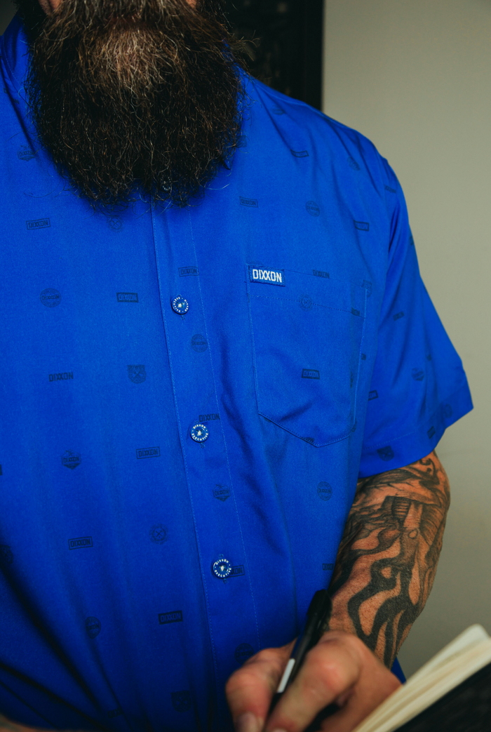 The Executive Blue Short Sleeve Party Shirt