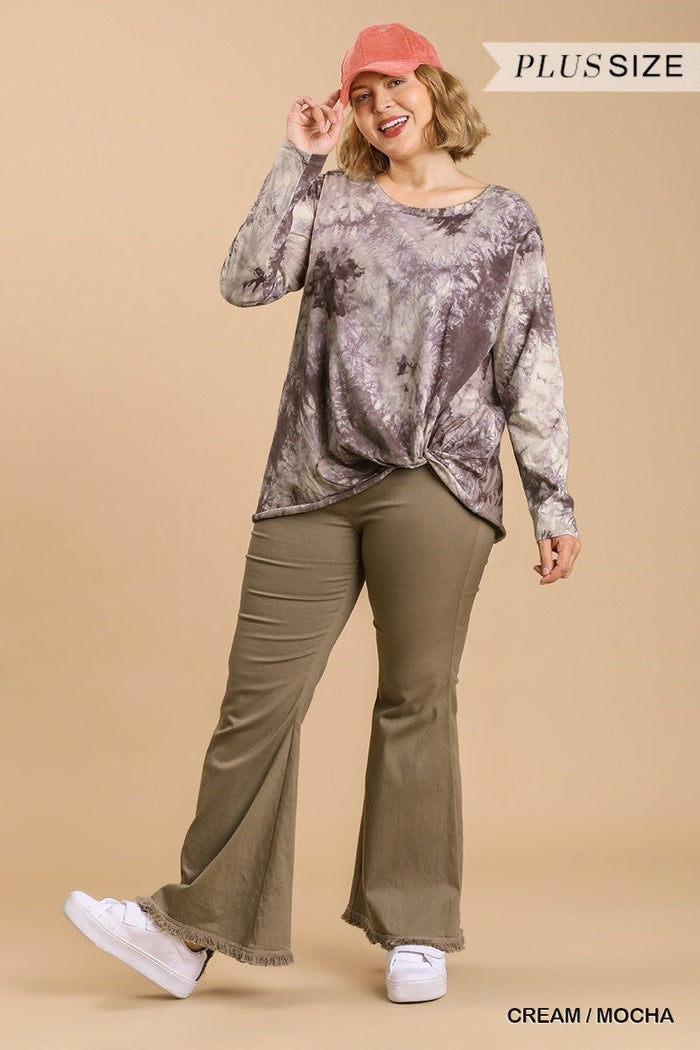 Tie Dye Gathered Side Tee-Umgee