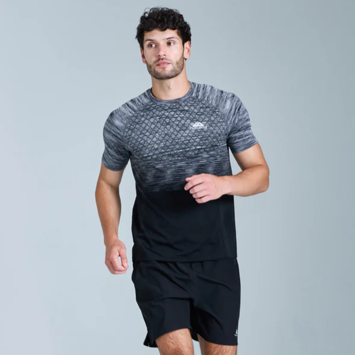 Trailberg Stride Seamless T-Shirt / Shorts Set - Moon Grey/Black