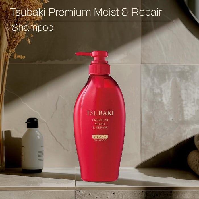 Tsubaki Premium Moist Hair Line 450ml. خط الشعر الرطب الممتاز من تسوباكي - Princess Cosmetics Qatar
