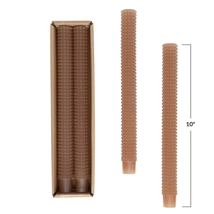 Unscented Hobnail Taper Candles in Box