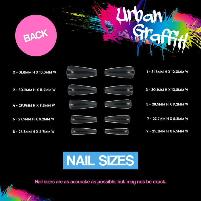 Urban Graffiti JP-010 Ballerina Nail Tips - Transparent - 500 Naio Nails