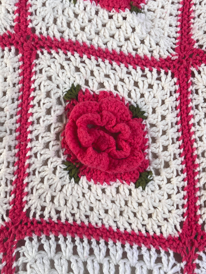 Vintage Handmade Crochet Blanket