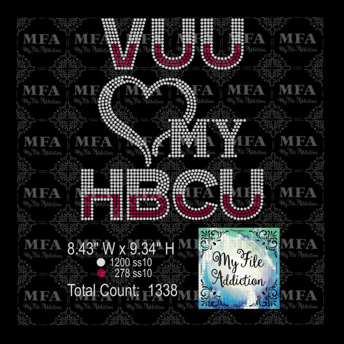 VUU Love My HBCU Rhinestone Digital Download File - My File Addiction