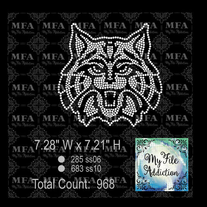 Wildcat Mascot Rhinestone Digital Download File - My File Addiction