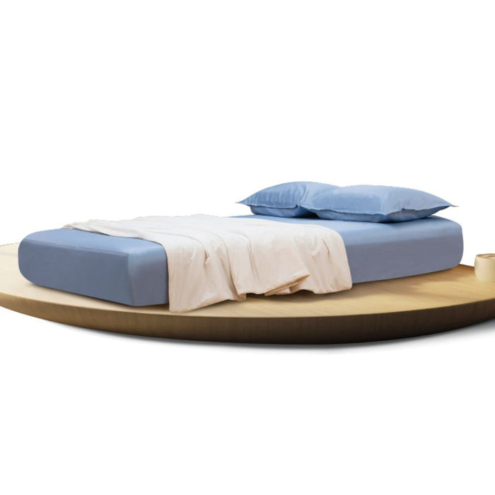 KYUSEI HOME 100% Long Staple Cotton Solid 1100TC Fitted Sheet Set - Indigo Blue | Isetan KL Online Store