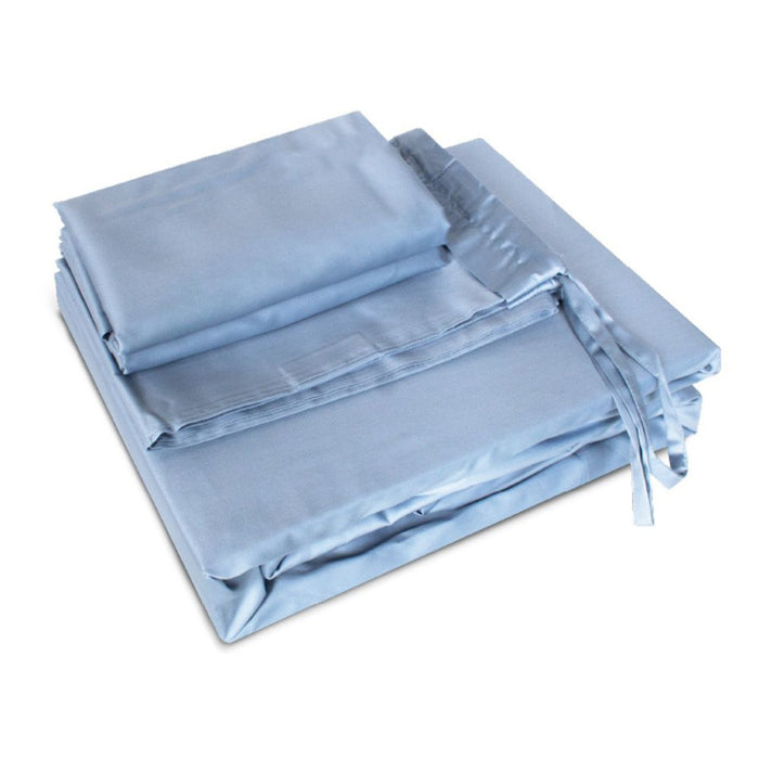 KYUSEI HOME 100% Long Staple Cotton Solid 1100TC Fitted Sheet Set - Indigo Blue | Isetan KL Online Store