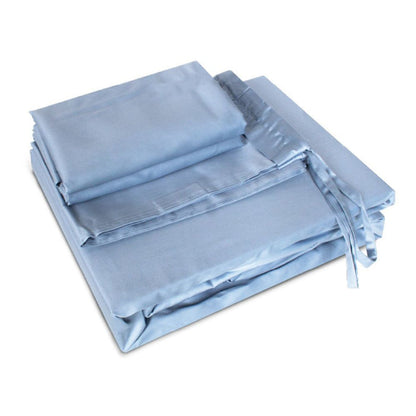 KYUSEI HOME 100% Long Staple Cotton Solid 1100TC Fitted Sheet Set - Indigo Blue | Isetan KL Online Store