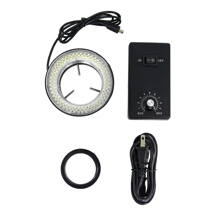 144 LED Microscope Ring Light Diameter 61mm 6W with Adaptor Power Box