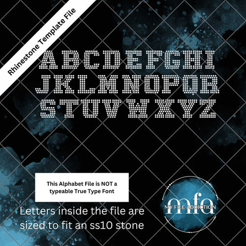 1.54 Inch College Letters Rhinestone Template File