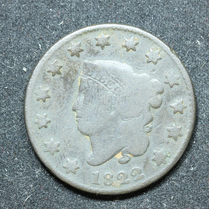 1822 Coronet (Matron) Head US Large Cent 1C Penny