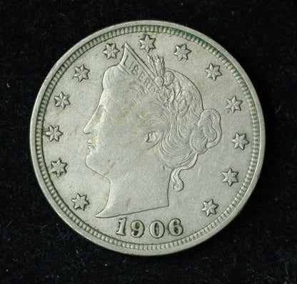 1906 5c Liberty V Nickel Five Cent Coin