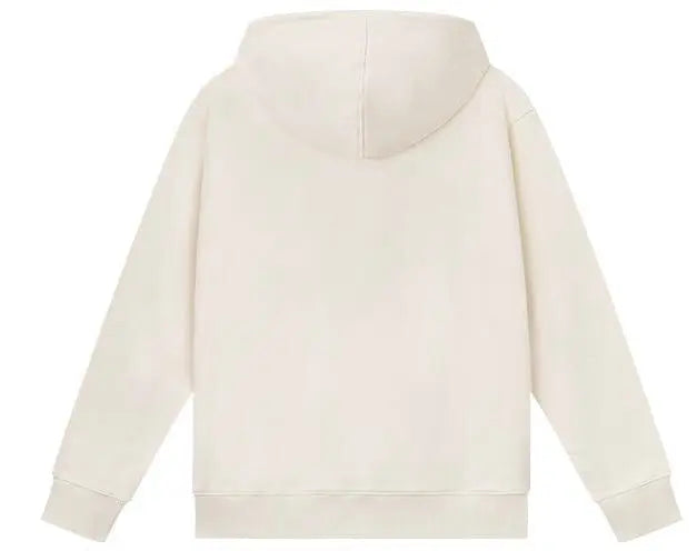New Balance 1906 cream hoodie with hood and full-length sleeves, back view