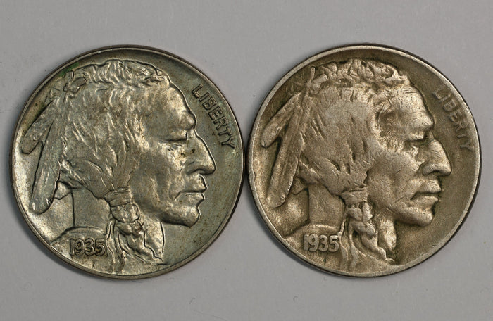 1935 D & P Buffalo Nickel 5c - Denver & Philadelphia