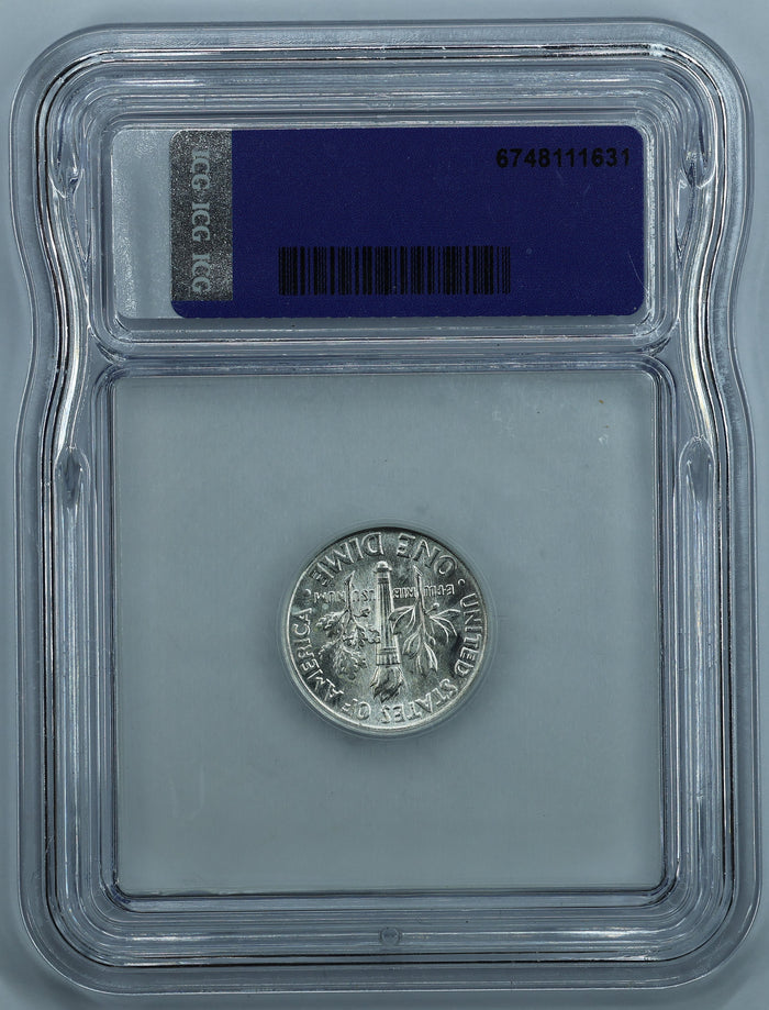 1961 Roosevelt Dime 10c - ICG Brilliant Uncirculated BU