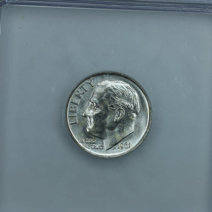 1961 Roosevelt Dime 10c - ICG Brilliant Uncirculated BU