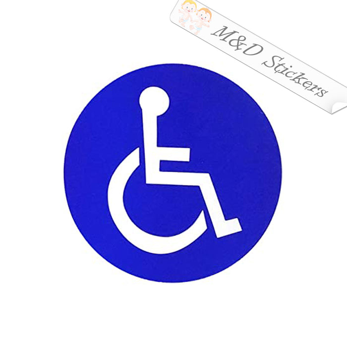 2x Handicapped disabled sign Vinyl Decal Sticker Different colors & size for Cars/Bikes/Windows