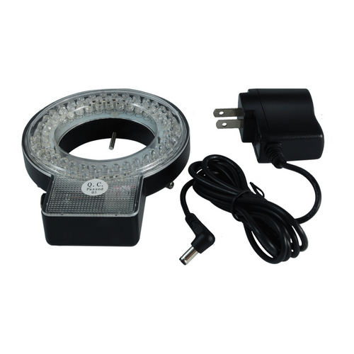 72 LED Microscope Ring Light with Four-Zone Quadrant Control Diameter 61mm 6W, SKU ML23241431, three quarter front view