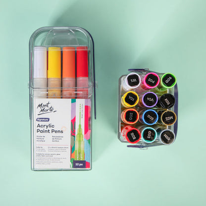 Acrylic Paint Pens in Case Broad Tip Signature 12pc