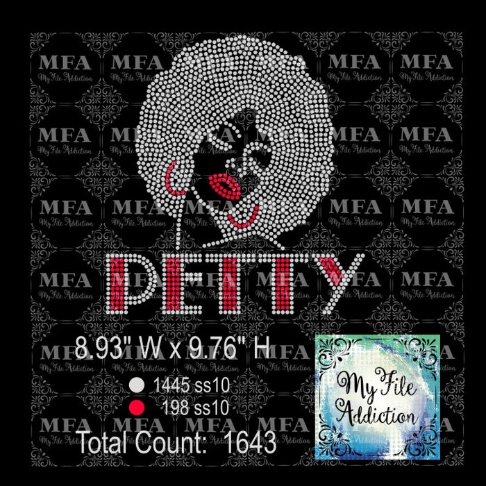 Afro Lady Petty Rhinestone Digital Download File - My File Addiction