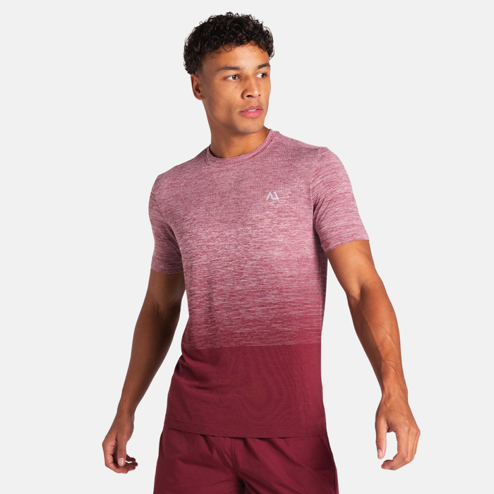 Agaru Gradient Seamless T-Shirt - Dark Carmine