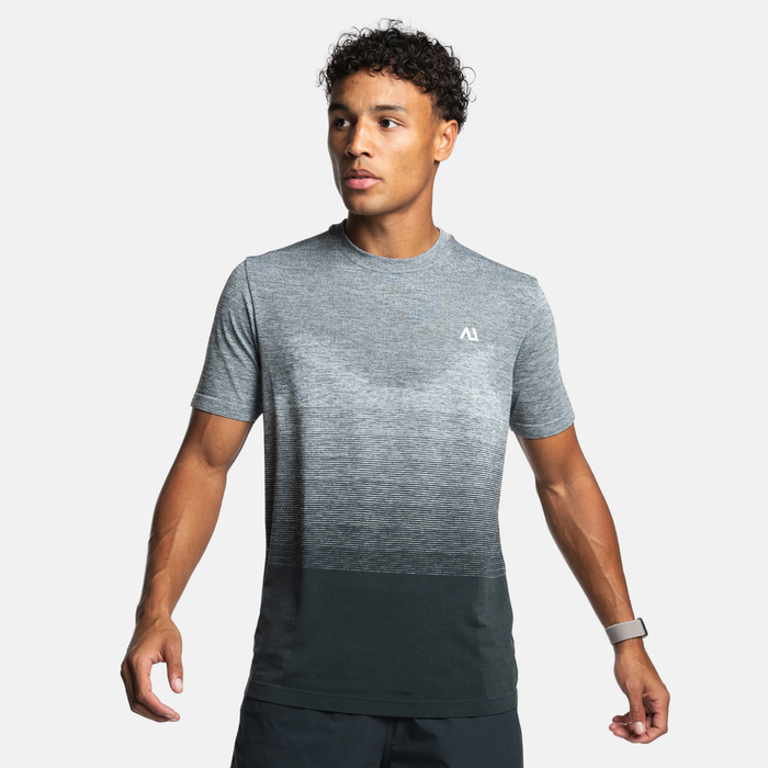 Agaru Gradient Seamless T-Shirt - Slate Grey/Black