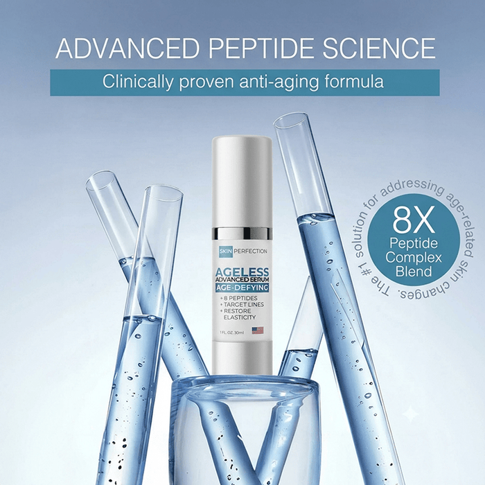 ageless advanced serum gel contains advanced peptide science and a clinically proven anti-aging formula