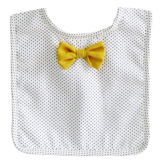 Alimrose Bow Tie Bib - Navy Pinspot